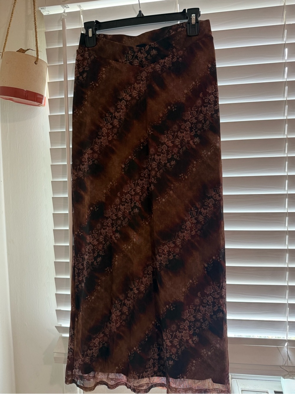 Y2K Women's Brown Floral Maxi Skirt